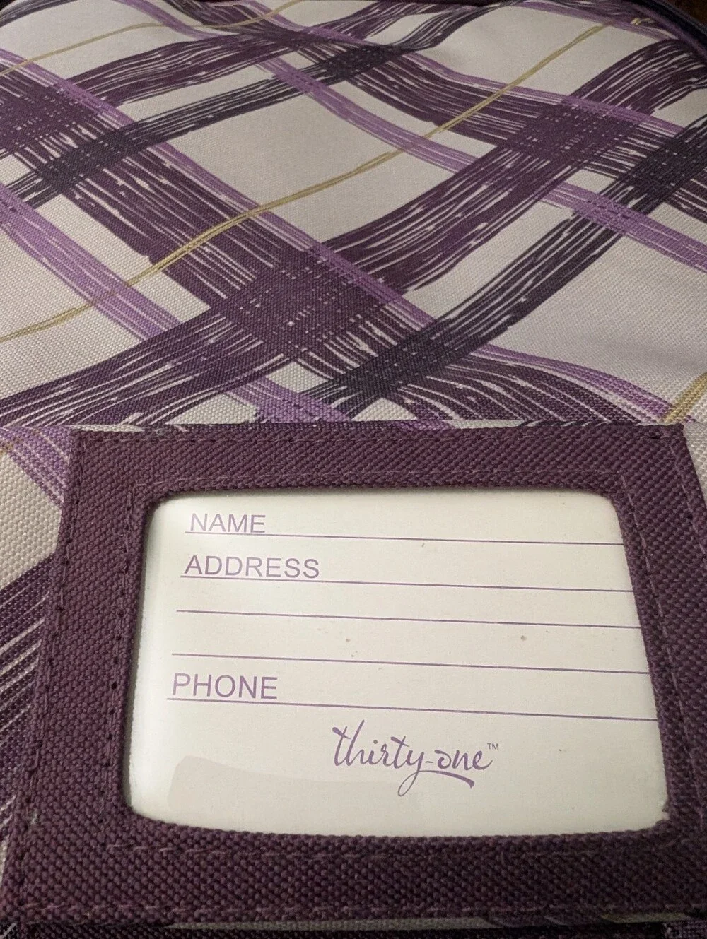 Thirty-One Plum Plaid Perfect Potluck  Set - Square party Thermals